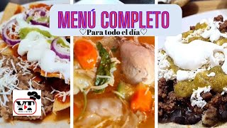 MENÚ COMPLETO PARA 1 DIA|COMIDAS RÁPIDASY FÁCILES DE HACER|COMPILACIÓN: Almuerzo, Comida y Cena