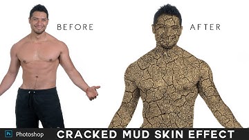Photoshop Tutorial : Change Person Skin into Cracked Mud Effect - Turn into Fire or Stone Texture]
