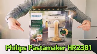 Philips HR2355/12 Pastamaker weiß /champagnerfarben 200 Watt, Automatisches Mischen, Kneten und Ausgeben, 4 Formscheiben