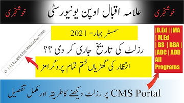 aiou update | result date announced semester spring-2021| latest news aiou | B.ed | MA | BS |