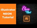 How to Create NEON Text Effect in Illustrator CC | Easy Way!