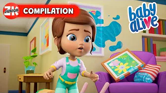 A VERY Messy Birthday Party! | Baby Alive | Episode Compilation | ZeeKay Junior