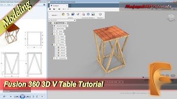 Fusion 360 Design 3D V Table Basic Modeling Tutorial For Beginner