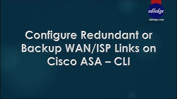 Configure Redundant or Backup ISP Link on Cisco ASA – CLI