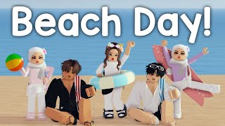 BEACH Day ☀️ w/ Voice, Roblox Vlog, Surfing 🏄‍♀️, Stargazing 🌟, Firecrackers 💥, Barbecue 🍗