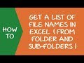 Get a List of File Names from Folders & Sub-folders in Excel (using Power Query)