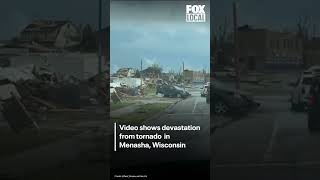 Neighborhood in ruins after severe storms hit Menasha, Wisconsin