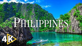 FLYING OVER PHILIPPINES (4K UHD)  Calming Music With Beautiful Nature Video  4K Video Ultra HD