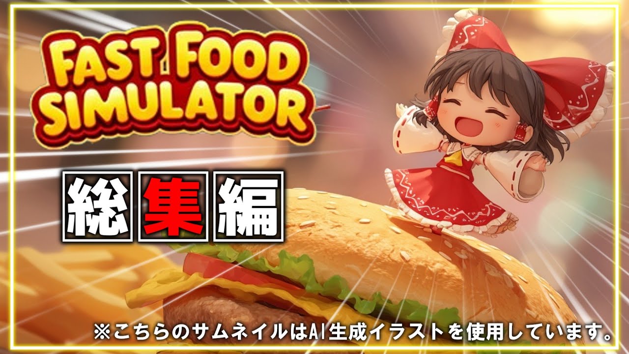 【Fast Food Simulator】一気見！！シングルプレイで難易度「悪夢」を強要されたファーストフード店経営の軌跡（つまり総集編）【ゆっくり実況】【ワンオペナイトメア】