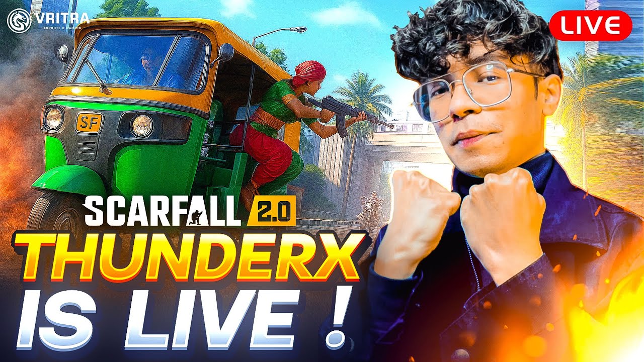 🔴 ScarFall 2.0 LIVE – Custom Room Battles + Rank Push 🔥Indian Battle Royale 2025 | iOS + Android