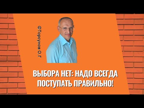 Выбора нет: надо всегда поступать правильно! Торсунов лекции