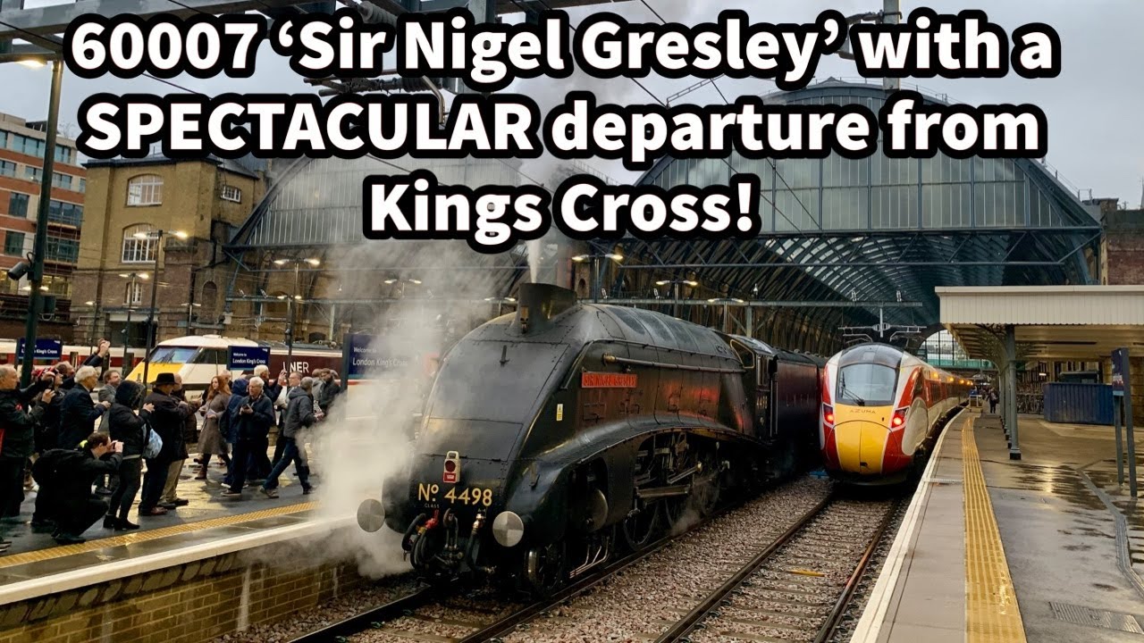 60007 'Sir Nigel Gresley' with a SPECTACULAR departure from London Kings Cross Station! 17/11/22