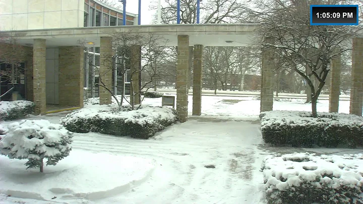 It's snowing. Watch a blizzard from Elkhart, Indiana