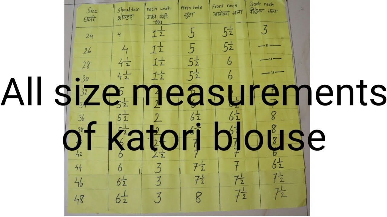 Body Measurement Chart For Tailoring