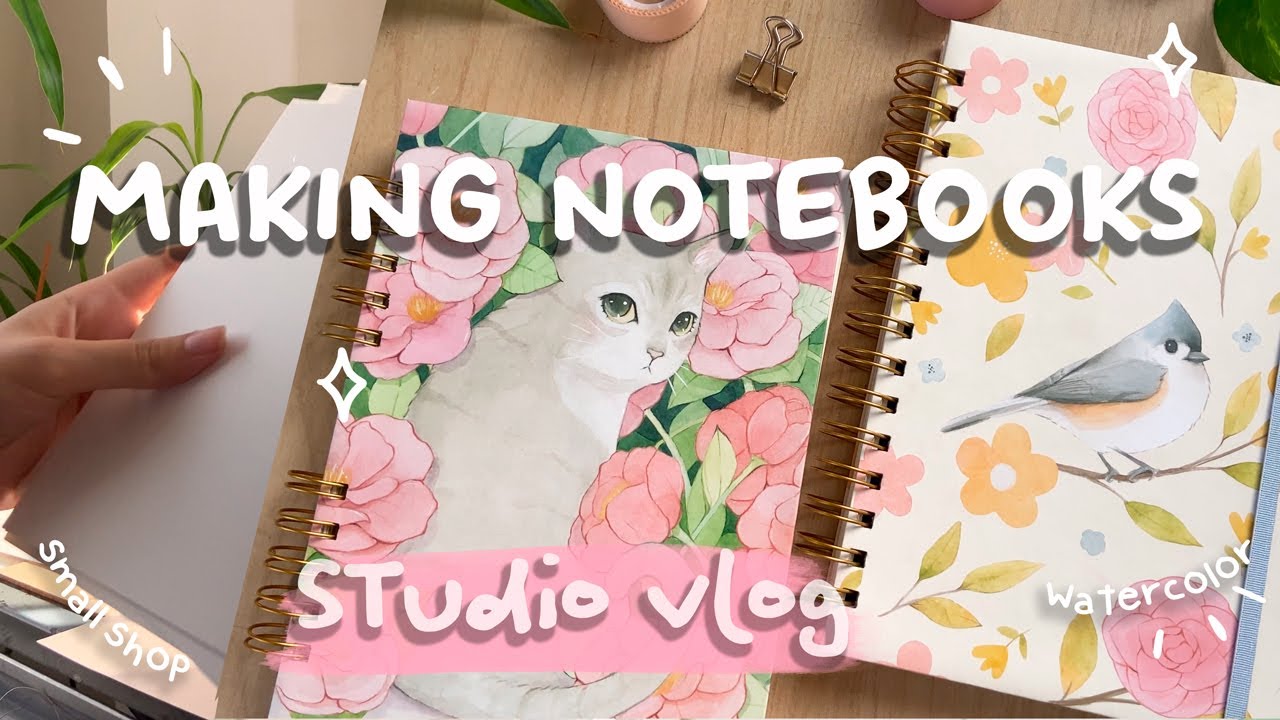 Making my own line of sketchbooks and notebooks!💐 Studio vlog and shop  update ✨ 