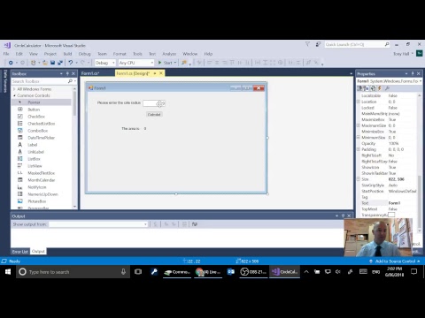 Coding with Visual Studio C# - Area Calculator - Part 1 Screen Design