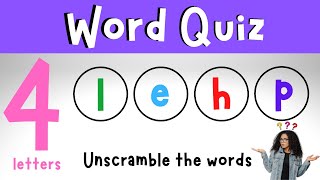 Scrambled Word Quiz | Jumbled Word Game | 4 Letter Words | 4K screenshot 5