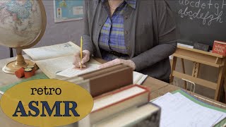 ASMR 🧑🏼‍🏫✨Teaching Cursive at the Chalkboard, 1965 ✨ Writing, Chalk, Paper Shuffling ✨Soft Spoken screenshot 2