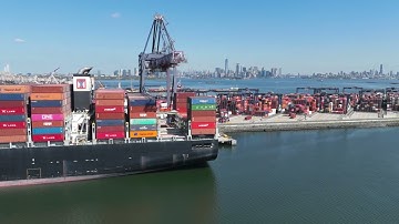GCT Terminal in Bayonne Cargo Port with Containers Hyperlapse