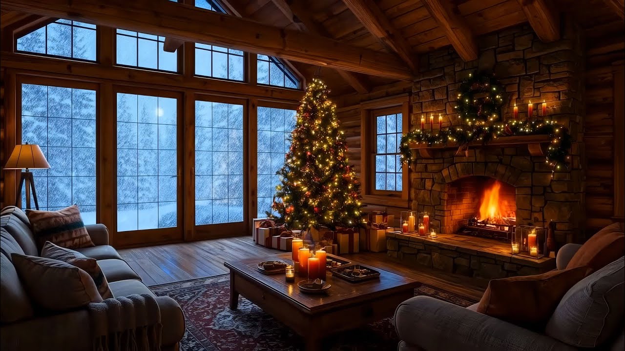 Soothing Christmas Piano Music & Fireplace Sounds | Cozy Winter ...