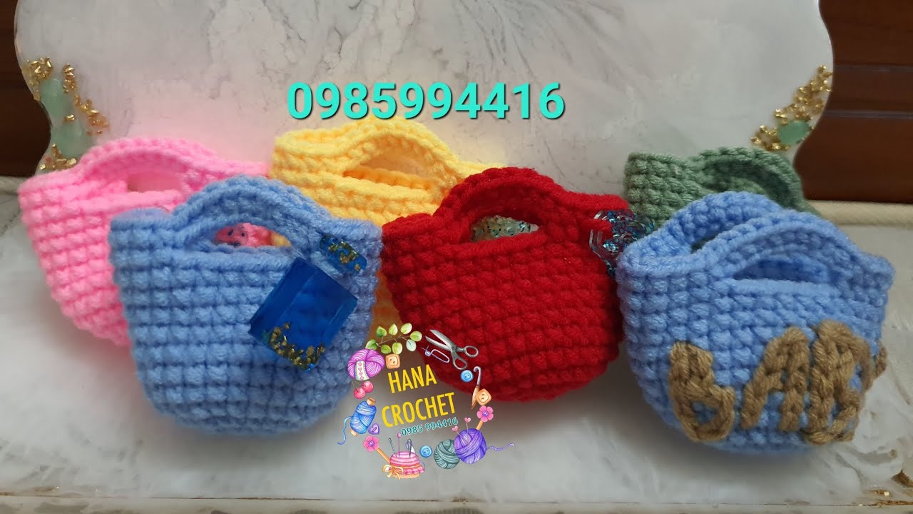Hướng dẫn móc : Giỏ xách mini / bag crochet tutorial - YouTube