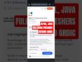 AI/ML, Java Fullstack Freshers ENTOMO GRDIC ### INTERN