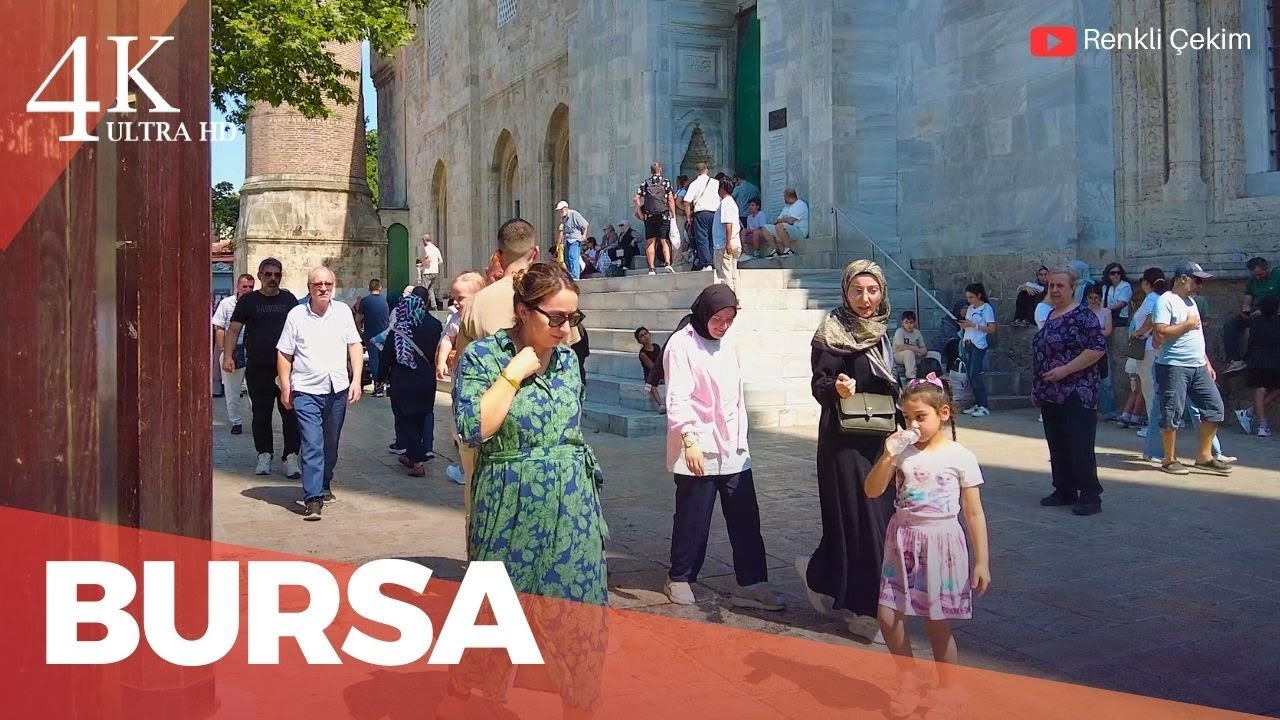 4K Bursa Şehir Merkezinde Yürüyüş Turu | Türkiye 2025