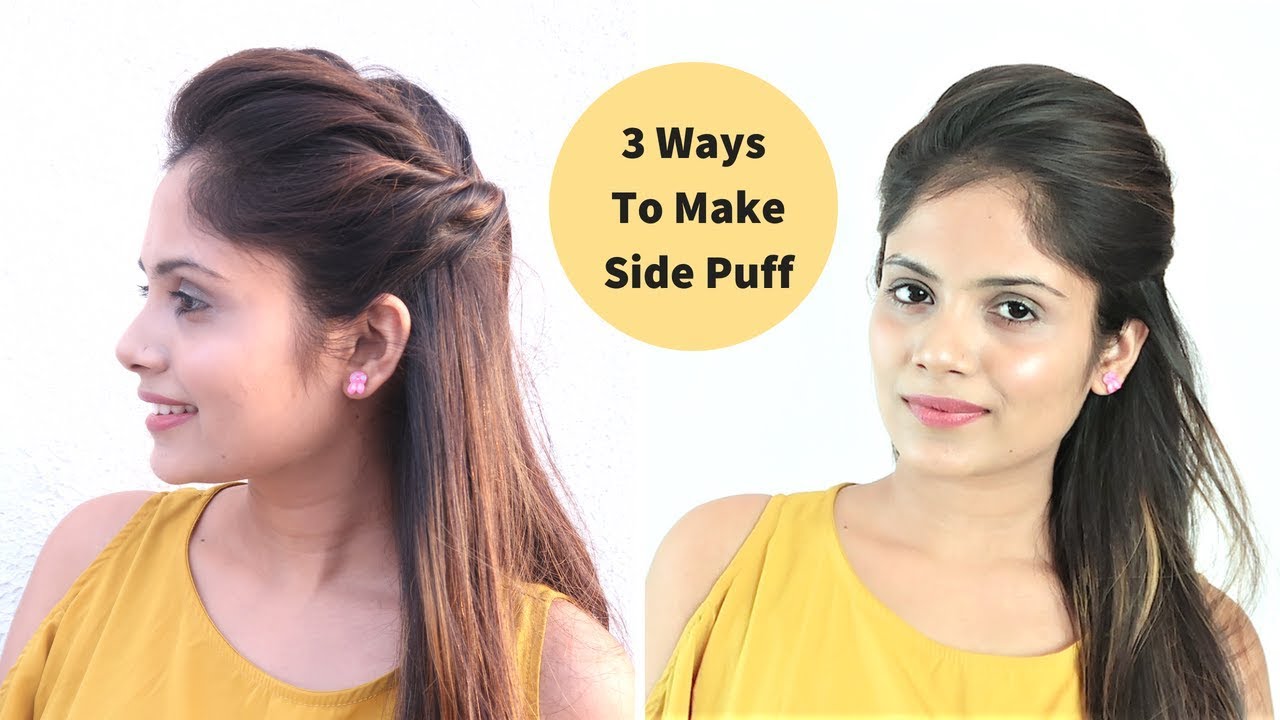 3 Easy Ways To Make Side Puff / Side Puff Without Teasing Hair YouTube