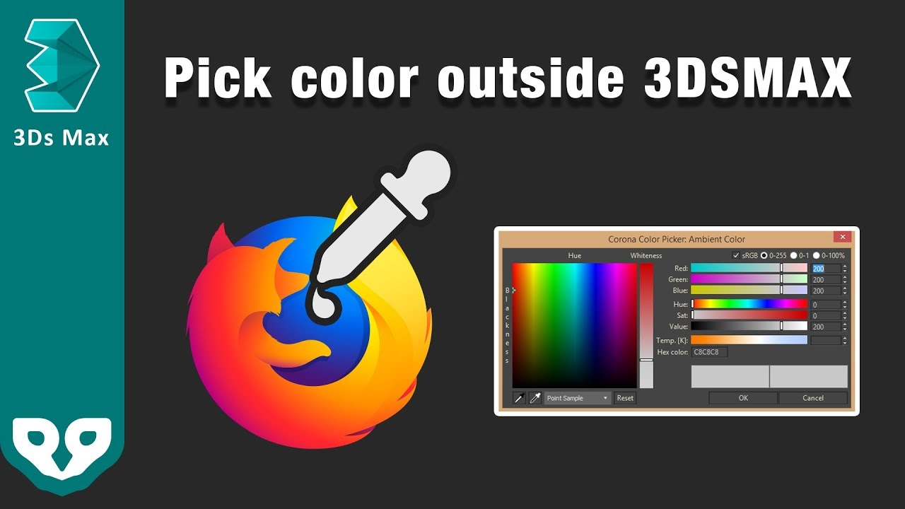 How Pick color outside 3DSMAX! to use the Corona Picker. - YouTube