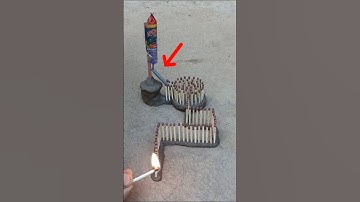 Matchstick Chain Reaction to Launch a Rocket Firework. #shortsvideo #rocketexperiment #amzingshorts