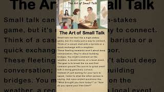 The Art of Small Talk #DailyEnglish