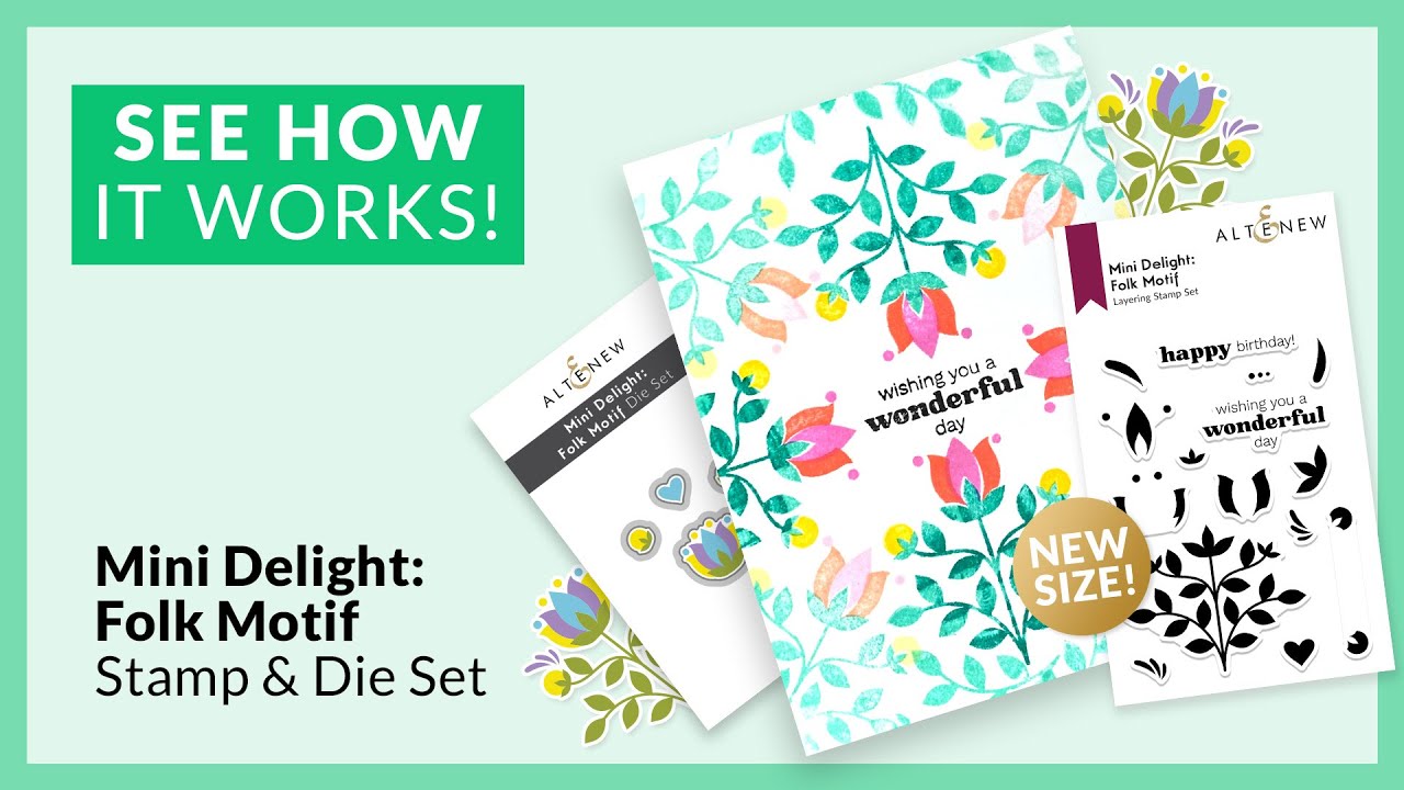 Altenew Mini Delight: Crystal Lotus Stamp & Die Set for Cardmaking