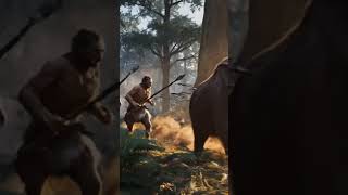 Prehistoric Survival: Homo Erectus on Hunt #ai