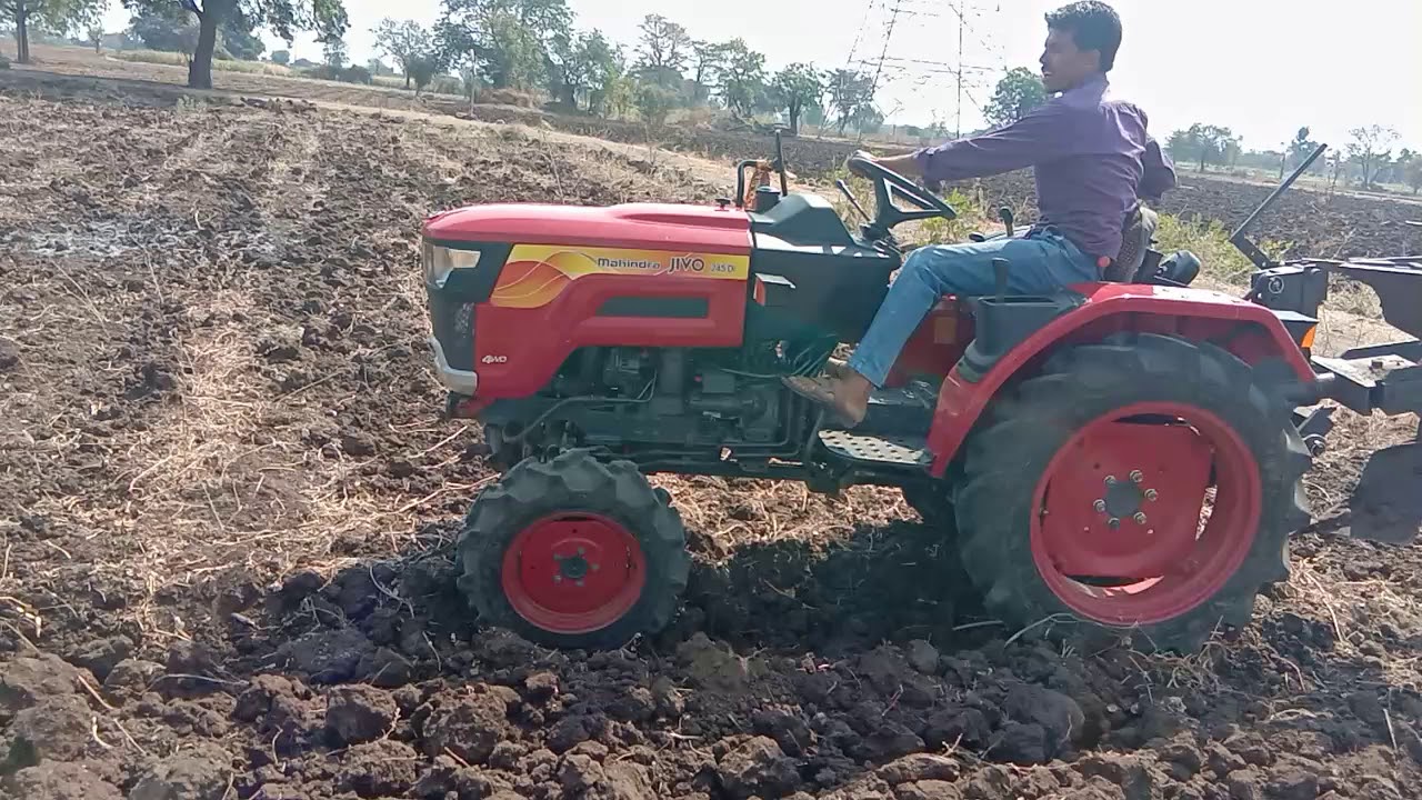 Mahindra jivo tractor ploughing Kurhad - YouTube