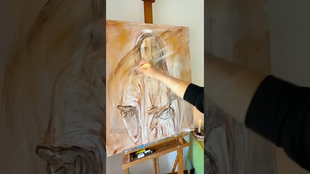 Yeshua, Jesus | Acrylic painting process | Intuitive Art