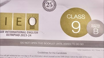 IEO 2023-24 question paper class 9 with answer | SOF English Olympiad solved paper grade 9 #ieo2023