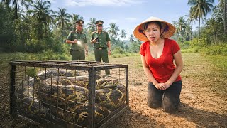 Giant Python Caught in a Trap – Police Step Into a Mysterious Rural Case