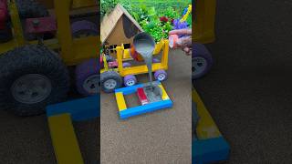 😱 Real Working Mini Tractor Making Cement Pillar | Amazing DIY Construction Machine 🚜 #shorts