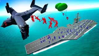 LEGENDARY OSPREY INVASION On the Aircraft Carrier in Ravenfield!