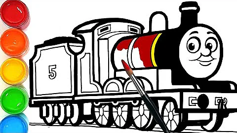 How to draw Thomas train ,learn colors easy drawing painting coloring pages for kids #learncolor #16