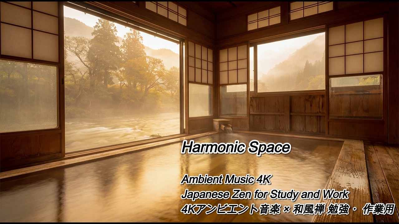 Ambient Music 4KJapanese Zen for Study and Work  4Kアンビエント音楽 × 和風禅 勉強 ・作業用