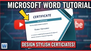How to Design a Stylish Certificate in Microsoft Word| Full  part 3