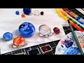 Painting Glass Marbles in Watercolor