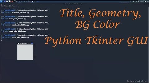 Title, Geometry of Root Window | Python Tkinter Tutorial 01 - Leisure Codes