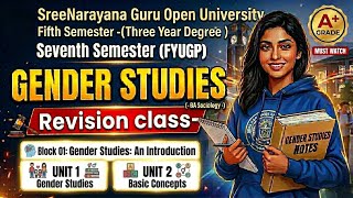 Gender Studies Block 1 SGOU Revision Class | 5th Sem BA Sociology |#sgou #genderstudies #basociology