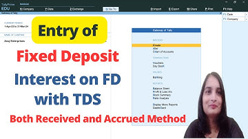 Interest on FD entry in tally| FD entry in tally| Accrued interest entry in tally| FD Entry with TDS