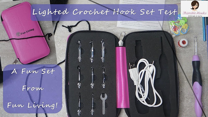 lighted crochet hooks complete set,9 pieces