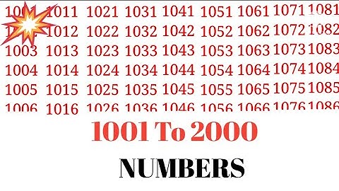 1001 to 2000 numbers learn by music on youtube // 1001 to 2000" numbers learning😯