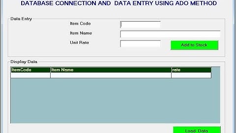 Visual Basic 6.0 with MS Access Database using ADO Method