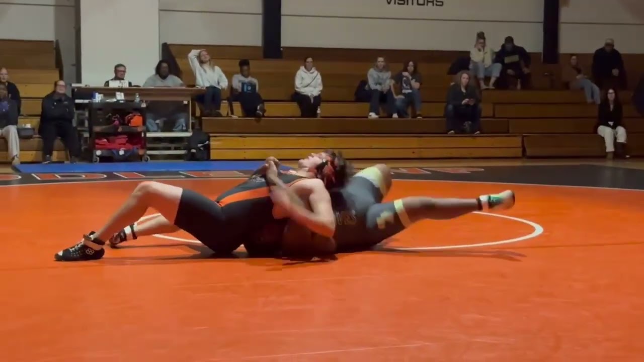 Middle Township's Nate McCrone wins by fall at Hwt. vs Absegami